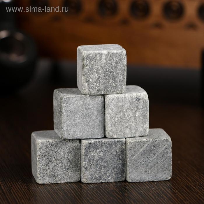 Камни для виски в мешочке "King", натуральный стеатит, 6 шт