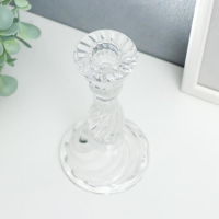 Подсвечник стекло на 1 свечу "Классика" прозрачный 16х8,5х8,5 см