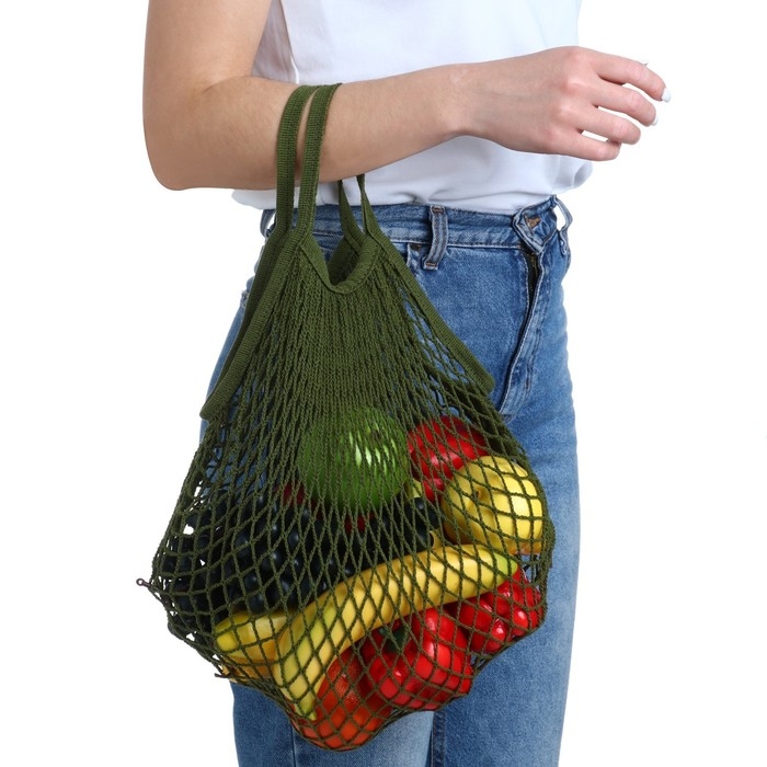 Авоська 37 х 20 см, ручка 12 см, клетка 1.5 см, зелёная Авоська 37 х 20 см, ручка 12 см, клетка 1.5 см, зелёная