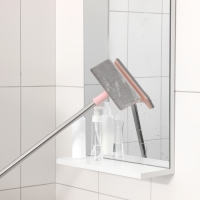 Щётка для окон Доляна, стальная телескопическая ручка 68(112) см, водосгон силикон 19 см, насадка велюр 19&times;7 см, цвет МИКС