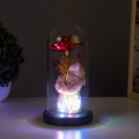 Ночник колба «Мишка с цветком» LED красный 3хААА 10,5х10,5х22см Ночник колба «Мишка с цветком» LED красный 3хААА 10,5х10,5х22см