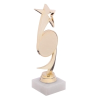 Кубок &laquo;Звезда&raquo;, наградная фигура, подставка камень белая, 18 х 6 х 5 см