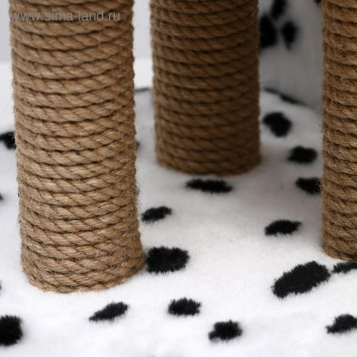 Домик для кошек с когтеточкой Домик для кошек с когтеточкой "Двухуровневый", 72 х 37 х 110 см, джут, далматинец