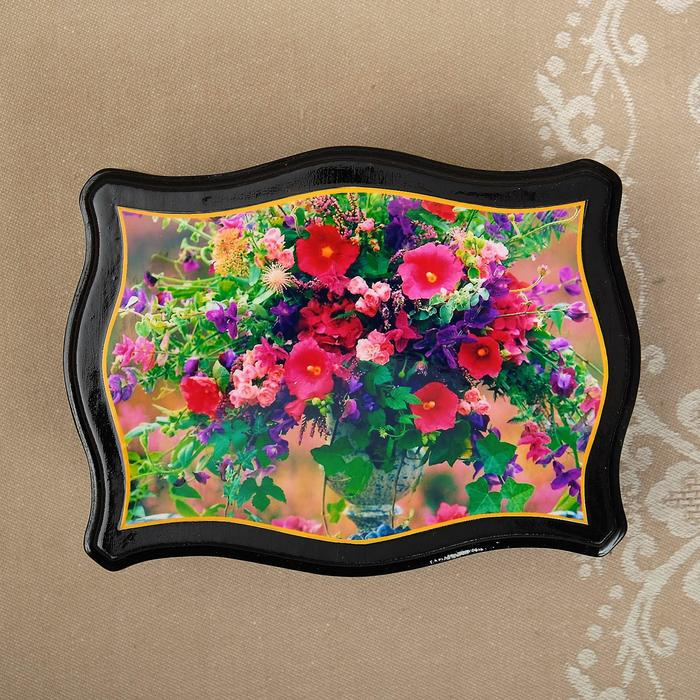 Шкатулка &laquo;Цветы&raquo;, 12&times;16 см, лаковая миниатюра микс