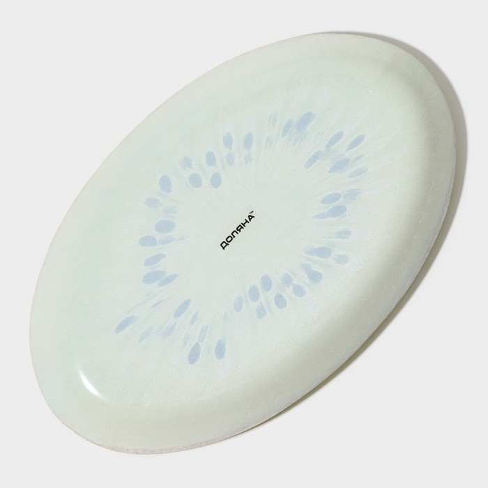 Блюдо сервировочное стеклянное овальное Доляна «Романтичный киви», 24,5×15 см, цвет зелёный Блюдо сервировочное стеклянное овальное Доляна «Романтичный киви», 24,5×15 см, цвет зелёный