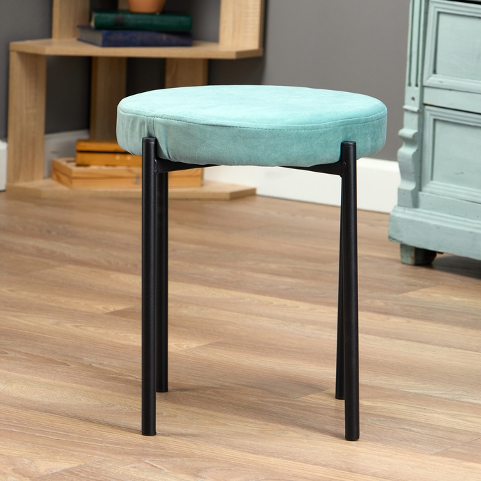 Табурет "БАТТЕН" черный/мята