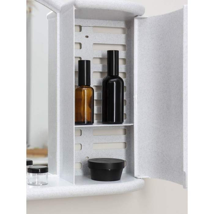 Шкафчик зеркальный для ванной комнаты &laquo;Арго&raquo;, цвет белый мрамор