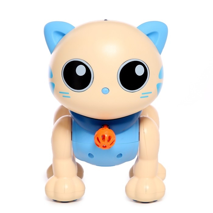 Робот кот &laquo;Пультовод&raquo; ZHORYA, на пульте управления, интерактивный: сенсорный, звук, свет, на батарейках, на русском языке, синий