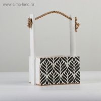 Кашпо деревянное, 15&times;12&times;8.5(25) см "Пауль и Любовь. Орнамент №1", с принтом