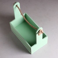 Набор кашпо деревянных 2 в 1 (25.5&times;15&times;30; 20&times;12&times;23) "Прованс" Оливковый