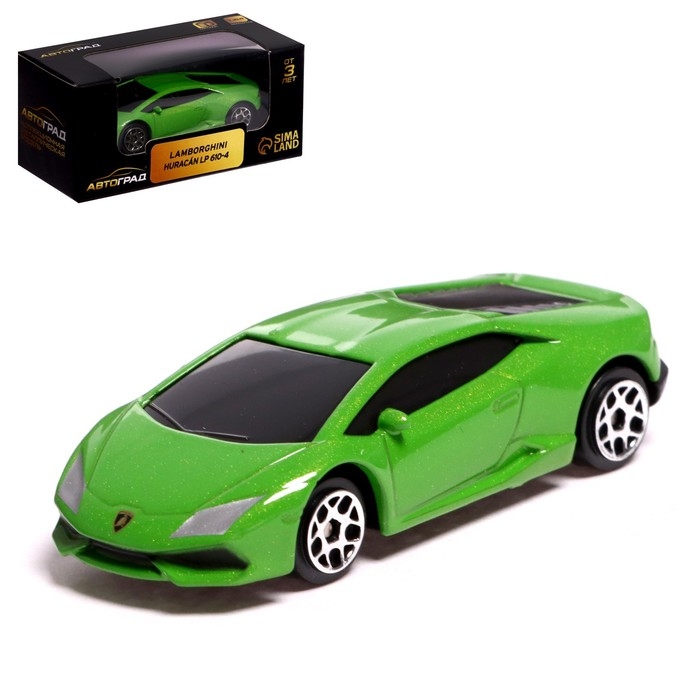 Машина металлическая LAMBORGHINI HURACAN LP610-4, 1:64, цвет зелёный Машина металлическая LAMBORGHINI HURACAN LP610-4, 1:64, цвет зелёный
