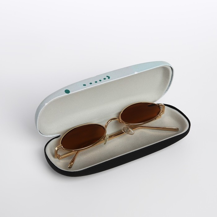 Футляр для очков на хлопушке, длина 16 см, цвет голубой Футляр для очков на хлопушке, длина 16 см, цвет голубой