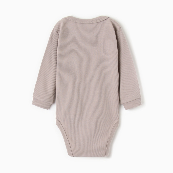 Боди детское с длинным рукавом, цвет серый, рост 68