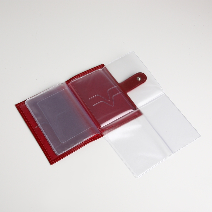 Обложка для автодокументов на кнопке, TEXTURA, цвет красный Обложка для автодокументов на кнопке, TEXTURA, цвет красный