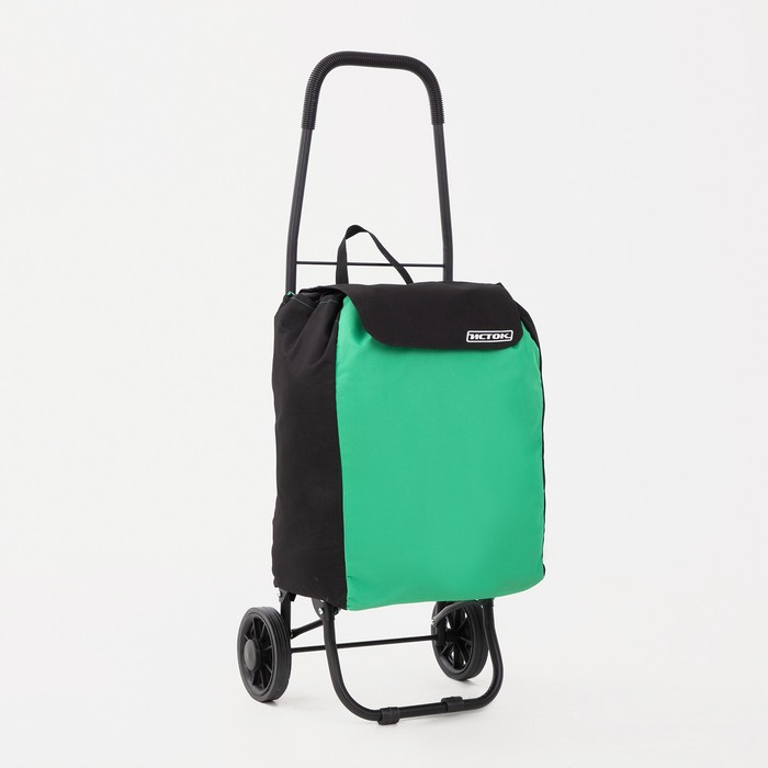 Сумка-тележка хозяйственная на шнуре, цвет чёрный/зелёный Сумка-тележка хозяйственная на шнуре, цвет чёрный/зелёный
