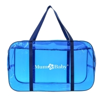 Сумка в роддом, размер 30х50х25 см, цветной ПВХ, цвет прозрачный/синий, Mum&Baby Сумка в роддом, размер 30х50х25 см, цветной ПВХ, цвет прозрачный/синий, Mum&Baby