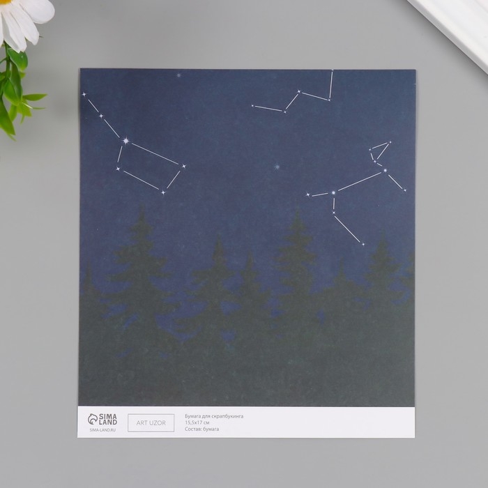 Бумага для скрапбукинга "Доверься звёздам" плотность 180 гр набор 10 шт 15,5х17 см