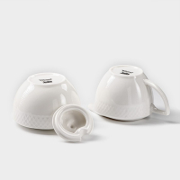 Набор фарфоровый сервировочный Wilmax &laquo;Юлия Высоцкая&raquo;, 2 предмета: сахарница 340 мл, молочник 280 мл, цвет белый