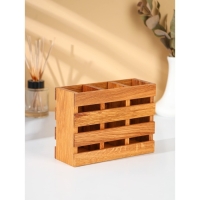 Подставка для столовых приборов Adelica, с тремя секциями, 19&times;7&times;14 см, дуб