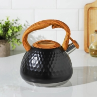 Чайник со свистком из нержавеющей стали Magistro Heat, 3 л, ТРС, индукция, ручка soft-touch, цвет чёрный Чайник со свистком из нержавеющей стали Magistro Heat, 3 л, ТРС, индукция, ручка soft-touch, цвет чёрный