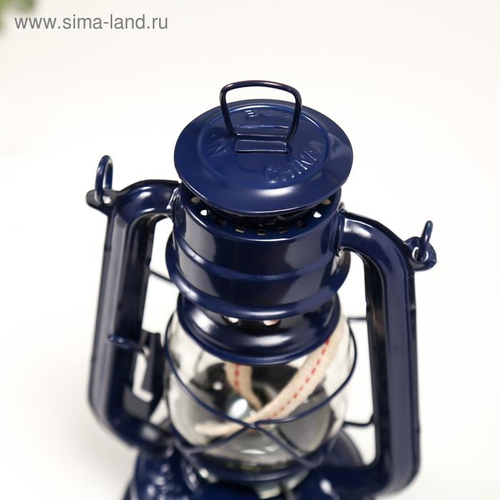 Керосиновая лампа декоративная синий 9,7х12,5х19 см RISALUX Керосиновая лампа декоративная синий 9,7х12,5х19 см RISALUX