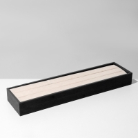 Подставка под кольца 2 полосы, флок, 35×10×3 см, цвет серо-бежевый Подставка под кольца 2 полосы, флок, 35×10×3 см, цвет серо-бежевый