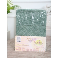 Простыня на резинке Атра 140х200х20, Контур, зеленый, бязь 120г/м, хл100% Простыня на резинке Атра 140х200х20, Контур, зеленый, бязь 120г/м, хл100%