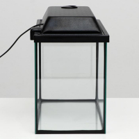 Аквариум Прямоугольный "Атолл" с крышкой, 29 литров, 43 х 22,5 х 30/35 см, чёрный