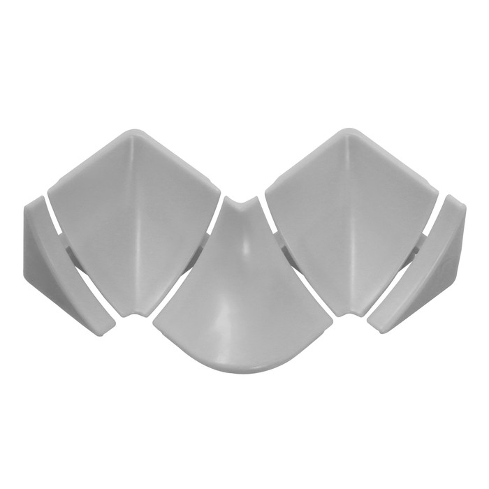 Набор комплектующих к плинтусу для столешницы "Идеал" Металлик серебристый Глянцевый