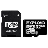 Карта памяти Exployd MicroSD, 32 Гб, SDHC, класс 10, с адаптером SD Карта памяти Exployd MicroSD, 32 Гб, SDHC, класс 10, с адаптером SD