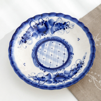 Чайная пара "Шатер", гжель, фарфор, 9х15 см Чайная пара "Шатер", гжель, фарфор, 9х15 см