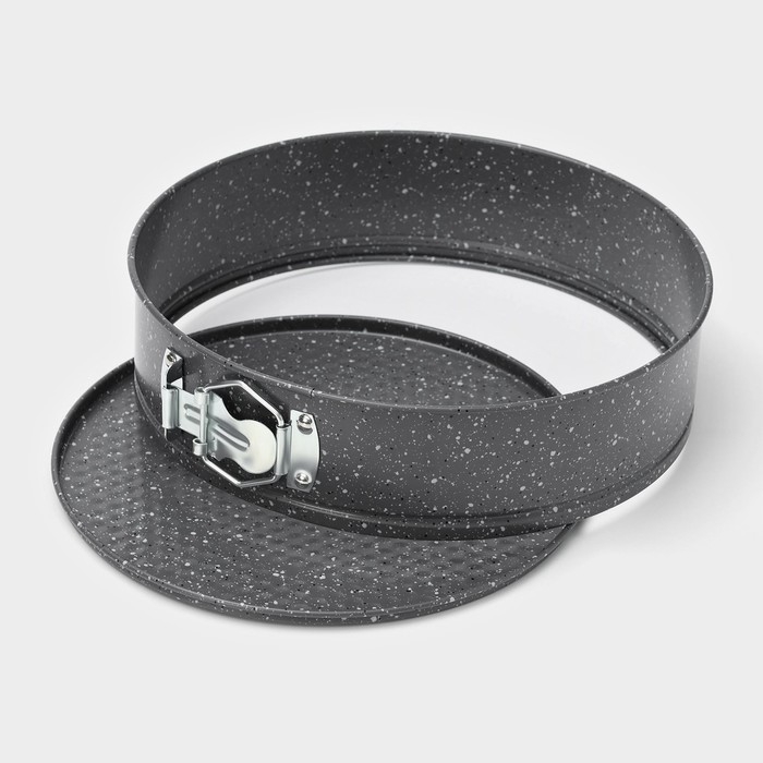 Форма Доляна для выпечки Элин &laquo;Мрамор&raquo;, 24&times;6,5 см, съёмное дно, антипригарное покрытие, цвет серый