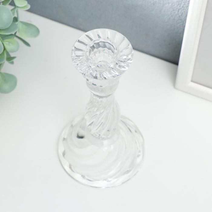 Подсвечник стекло на 1 свечу "Классика" прозрачный 16х8,5х8,5 см