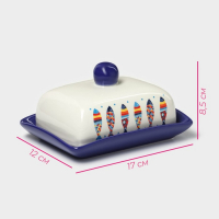 Маслёнка Доляна &laquo;Емеля&raquo;, 17&times;12&times;8,5 см, цвет белый