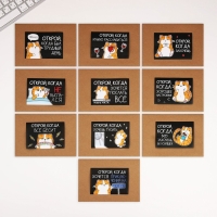 Конверты с наклейками, набор &laquo;Открой, когда...&raquo;, (Кот чб), 10шт., 16 х 11,5 см.