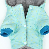 Комбинезон "нежный путь" на меховом подкладе, размер M (ДС 30, ОШ 30, ОГ 40 см), голубой