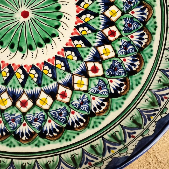 Ляган Риштанская Керамика Ляган Риштанская Керамика "Узоры", 36 см, синий