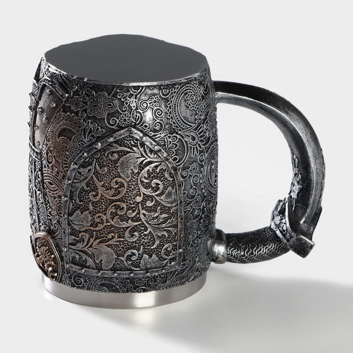 Кружка из нержавеющей стали &laquo;Шлем&raquo;, 400 мл, цвет серебристый