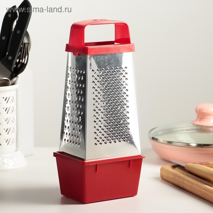 Тёрка Доляна &laquo;Универсал&raquo;, 4 грани, контейнер 450 мл, 27&times;12&times;0,9 см, цвет МИКС