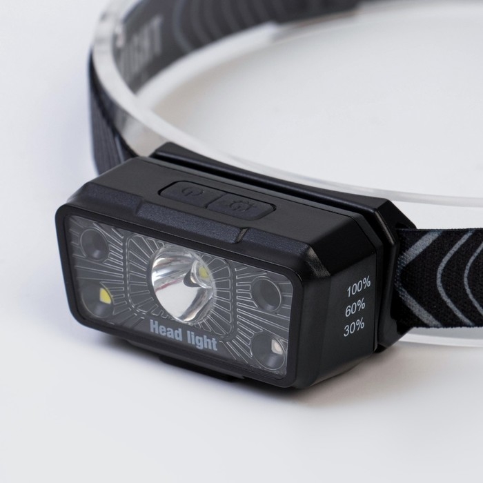 Фонарь налобный аккумуляторный, 5 Вт, 1000 мАч, 200 лм, LED, 5 режимов, датчик движения Фонарь налобный аккумуляторный, 5 Вт, 1000 мАч, 200 лм, LED, 5 режимов, датчик движения