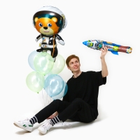 Набор шаров «Медвежонок в космосе», латекс, фольга, 9 шт. Набор шаров «Медвежонок в космосе», латекс, фольга, 9 шт.