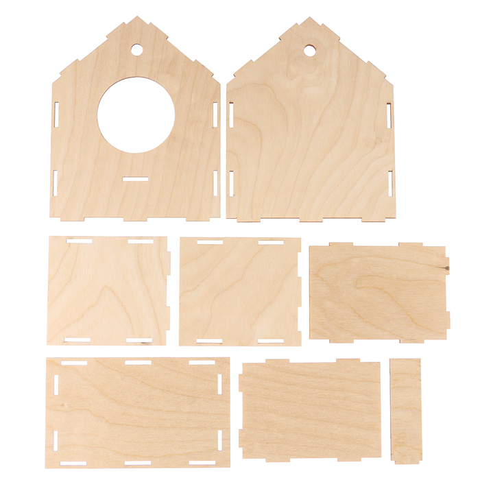 Деревянный скворечник - кормушка для птиц, закрытая Деревянный скворечник - кормушка для птиц, закрытая