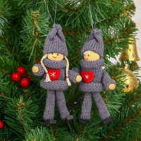 Игрушка - подвеска &laquo;Куколка в костюме&raquo;, цвет серый , МИКС