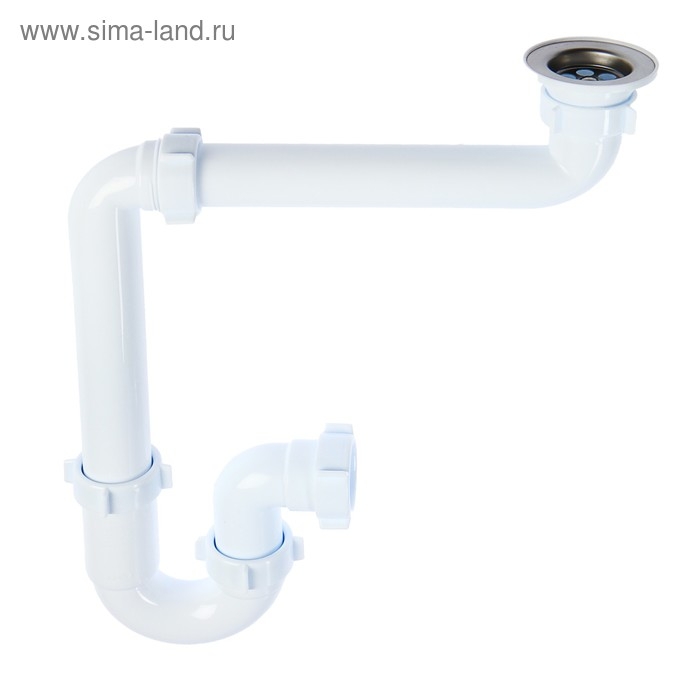 Сифон для мойки "АНИ Пласт" D5000, 1 1/2"х40 мм, прямоточный, смещенный