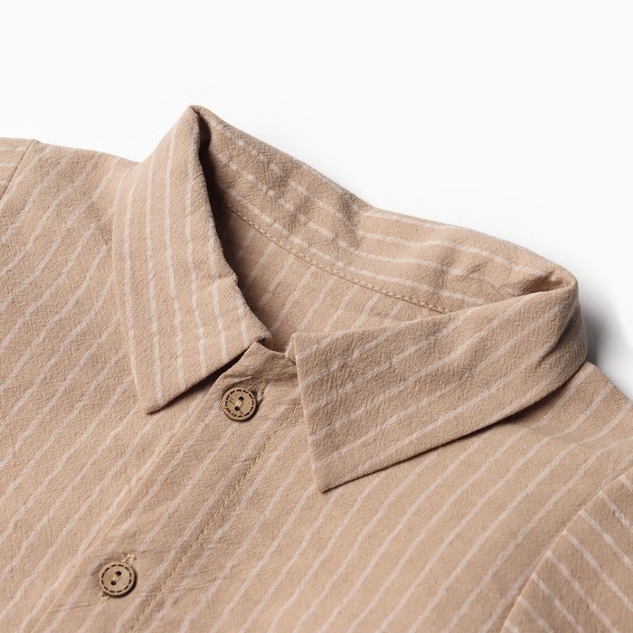 Костюм детский (рубашка и шорты) Крошка Я, р. 80-86, бежевый Костюм детский (рубашка и шорты) Крошка Я, р. 80-86, бежевый