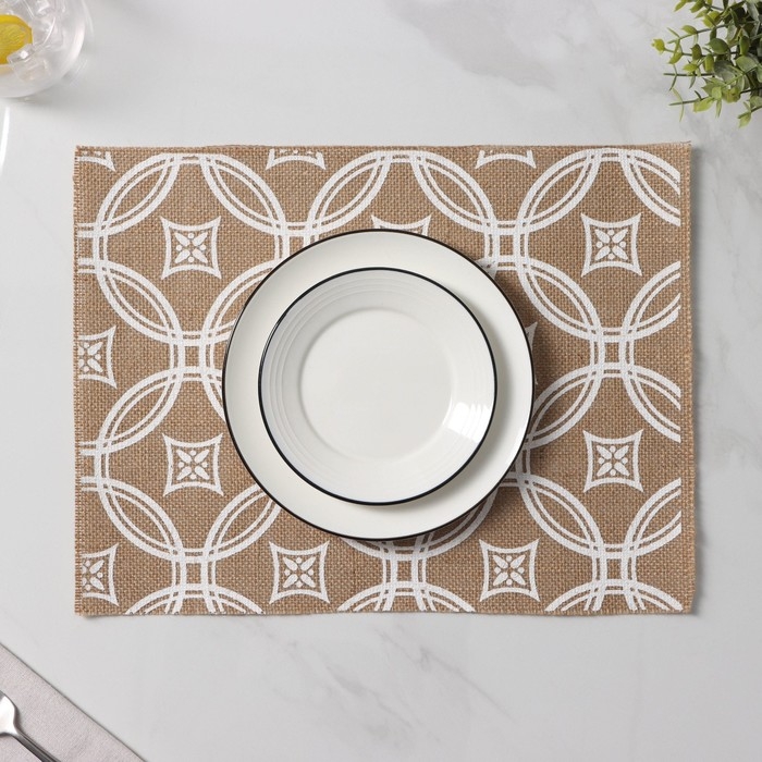 Салфетки сервировочные на стол Доляна &laquo;Капия&raquo;, 4 шт, 40&times;30 см, цвет бежевый