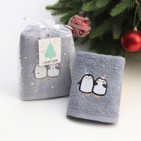 Полотенце махровое &laquo;Пингвины&raquo; 30х60 см, 100% хлопок, 340 г/м2