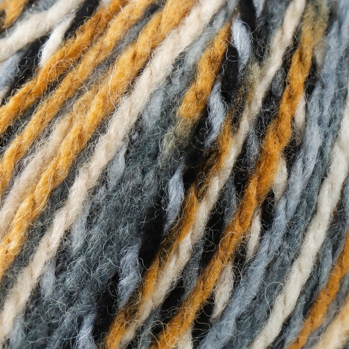 Пряжа Пряжа "Heritage" 75% акрил, 25% шерсть 125м/50гр (331 шафран-чёрный-серый)