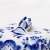 Маслёнка &laquo;Тюльпан&raquo;, 16х10,5х10 см, гжель