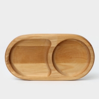 Поднос для подачи, 21×11×2 см, два отделения, берёза Поднос для подачи, 21×11×2 см, два отделения, берёза